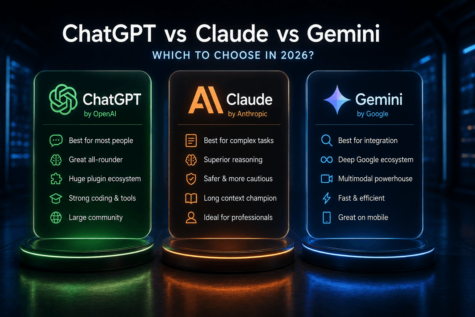 Article illustration: ChatGPT vs Claude vs Gemini: the real 2026 comparison